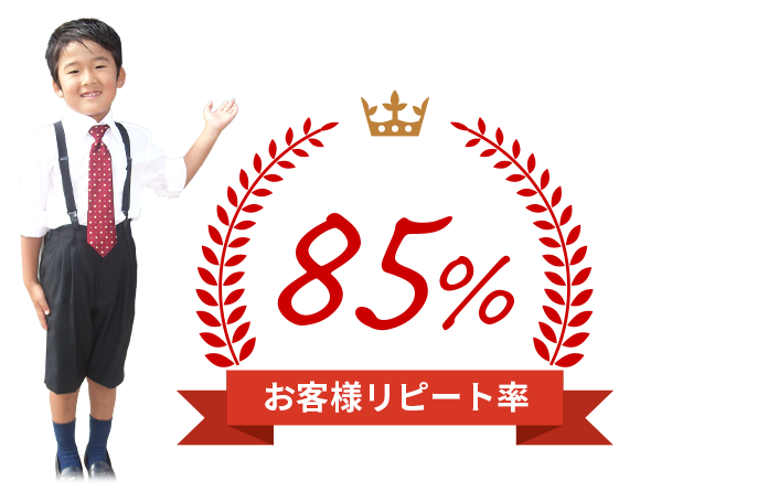 お客様リピート率85%